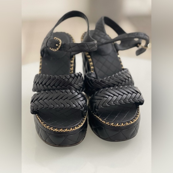 CHANEL PLATFORM SANDALS 38 Sz. - Picture 6 of 16